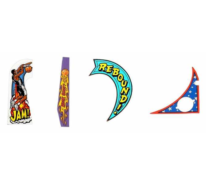 WILLIAMS NBA FASTBREAK Pinball Machine Game 4 Piece Decal Set for sale NEW / OLD STOCK FREE